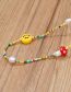 Fashion Color Rice Beaded Smiley Glass Mushroom Necklace