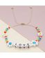 Fashion Gz-b210007a Rice Beads Alphabet Beaded Bracelet