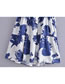 Fashion Blue Woven Print Slip Dress