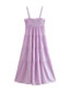 Fashion Purple Solid Color Suspender Dress