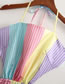 Fashion Colorful Stripes Colorful Striped Cutout Swing Skirt