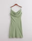 Fashion Green Geometric Print Drop-neck Slip Dress