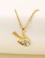 Fashion Gold Color Titanium Steel Set With Zirconium Spatula Necklace