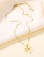 Fashion Gold Color Stainless Steel Diamond Wavy Star Necklace