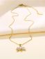 Fashion Gold Color Titanium Steel Zirconium Scalloped Necklace