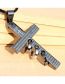 Fashion Steel Color Alloy Alphabet Cross Ring Wax Rope Necklace