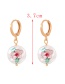 Fashion Gold-7 Alloy Pearl Print Square Earrings