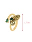 Fashion Green-2 Copper Set Zircon Heart Ring