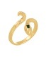Fashion Gold-2 Bronze Zircon Snake Ring