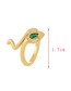 Fashion Green Bronze Zircon Snake Ring