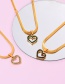 Fashion Dark Grey Titanium Steel Zircon Heart Pendant Necklace