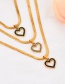 Fashion Black Titanium Steel Zircon Heart Pendant Necklace