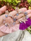 Fashion White Alloy Diamond Flower Butterfly Tassel Stud Earrings