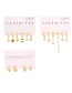 Fashion Gold 6-piece Set Of Copper Inlaid Zircon Geometric Earrings