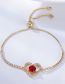 Fashion Gold Color Bronze Zirconium Heart Pull Bracelet
