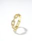 Fashion Gold Color Bronze Diamond Chain Ring