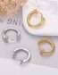 Fashion Silver Color Brass Diamond T-hoop Earrings