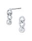 Fashion Silver Color Metal Zirconium Chain Stud Earrings