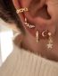 Fashion Gold Color Brass Inset Zirconium Star Earrings