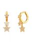 Fashion Gold Color Brass Inset Zirconium Star Earrings