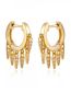 Fashion Jackpot Brass Inset Zirconium Triangular Cone Tassel Earrings