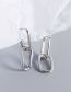 Fashion Silver Color Solid Copper Oval Double Hoop Earrings