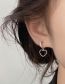 Fashion Silver Color Pure Copper Asymmetric Heart Earrings