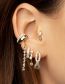Fashion White Diamond (single) Bronze Zirconium Geometric Tassel Drop Earrings