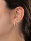 Fashion Silver Color Bronze Zirconium Shine Stud Earrings