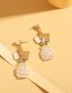 Fashion Gold Color Alloy Drop Oil Inlaid Pearl Spoon Fork Stud Earrings