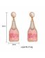 Fashion Pink Alloy Diamond Geometric Oil Bottle Stud Earrings