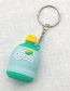 Fashion Sky Blue Soft Plastic Cartoon Beverage Bottle Keychain