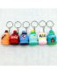 Fashion White Soft Plastic Cartoon Beverage Bottle Keychain