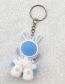 Fashion Blue Soft Rubber Cartoon Rabbit Spaceman Keychain
