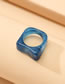 Fashion Blue Resin Square Ring
