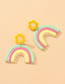 Fashion Rainbow Earrings Acrylic Rainbow Stud Earrings