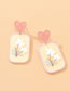 Fashion Square Earrings Acrylic Flower Square Heart Stud Earrings