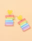 Fashion Colorful Earrings Acrylic Rainbow Bar Earrings