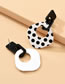 Fashion Black And White Spots Acrylic Polka Dot Diamond Stud Earrings