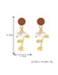 Fashion Gold Color Alloy Rose Pearl Stud Earrings