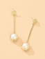 Fashion Gold Color Alloy Pearl Tassel Drop Earrings