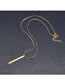 Fashion Gold Titanium Steel Gold Plated Long Necklace