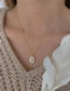 Fashion Gold Printed Star Star White Shell Oval Necklace