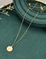 Fashion Gold Titanium Steel Gold Plated Geometric Medal Necklace