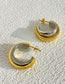 Fashion Gold Titanium Steel Two Tone C Shape Stud Earrings