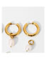 Fashion Gold Titanium Gold Plated Pearl Earrings