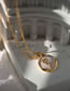 Fashion Gold Titanium Steel Drop Glaze Rose Medal Necklace