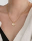 Fashion Gold Titanium Steel Drop Glaze Rose Medal Necklace