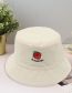 Fashion Cherry Orange Polyester Embroidered Reversible Bucket Hat