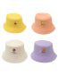 Fashion Cherry Orange Polyester Embroidered Reversible Bucket Hat